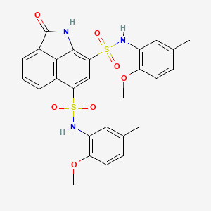 molecular formula C27H25N3O7S2 B4749581 N,N'-bis(2-methoxy-5-methylphenyl)-2-oxo-1,2-dihydrobenzo[cd]indole-6,8-disulfonamide 