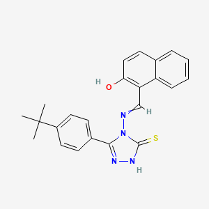molecular formula C23H22N4OS B4749591 1-({[3-(4-tert-butylphenyl)-5-mercapto-4H-1,2,4-triazol-4-yl]imino}methyl)-2-naphthol 