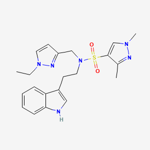 molecular formula C21H26N6O2S B4749618 N-[(1-ethyl-1H-pyrazol-3-yl)methyl]-N-[2-(1H-indol-3-yl)ethyl]-1,3-dimethyl-1H-pyrazole-4-sulfonamide 