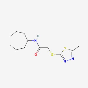 molecular formula C12H19N3OS2 B4749619 N-cycloheptyl-2-[(5-methyl-1,3,4-thiadiazol-2-yl)thio]acetamide 