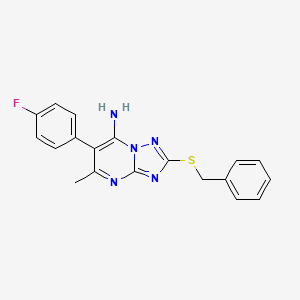 molecular formula C19H16FN5S B4749624 2-(benzylthio)-6-(4-fluorophenyl)-5-methyl[1,2,4]triazolo[1,5-a]pyrimidin-7-amine 
