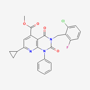 molecular formula C25H19ClFN3O4 B4749633 methyl 3-(2-chloro-6-fluorobenzyl)-7-cyclopropyl-2,4-dioxo-1-phenyl-1,2,3,4-tetrahydropyrido[2,3-d]pyrimidine-5-carboxylate 