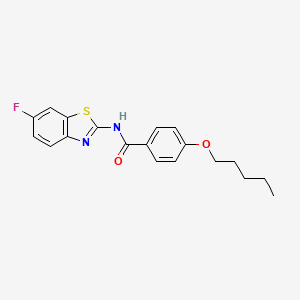 molecular formula C19H19FN2O2S B4749638 N-(6-fluoro-1,3-benzothiazol-2-yl)-4-(pentyloxy)benzamide 