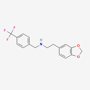 molecular formula C17H16F3NO2 B4749664 2-(1,3-benzodioxol-5-yl)-N-[4-(trifluoromethyl)benzyl]ethanamine 