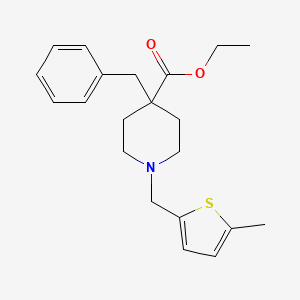 molecular formula C21H27NO2S B4749682 ethyl 4-benzyl-1-[(5-methyl-2-thienyl)methyl]-4-piperidinecarboxylate 
