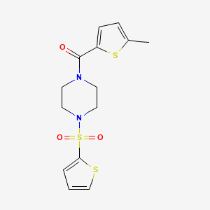 molecular formula C14H16N2O3S3 B4749699 1-[(5-methyl-2-thienyl)carbonyl]-4-(2-thienylsulfonyl)piperazine 