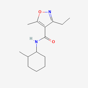 molecular formula C14H22N2O2 B4749722 3-ethyl-5-methyl-N-(2-methylcyclohexyl)-4-isoxazolecarboxamide 
