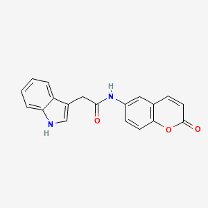 2-(1H-indol-3-yl)-N-(2-oxo-2H-chromen-6-yl)acetamide