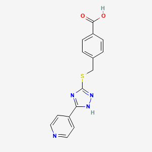 molecular formula C15H12N4O2S B4749772 4-({[5-(4-pyridinyl)-4H-1,2,4-triazol-3-yl]thio}methyl)benzoic acid 