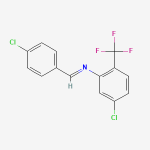 molecular formula C14H8Cl2F3N B4749777 (4-chlorobenzylidene)[5-chloro-2-(trifluoromethyl)phenyl]amine 