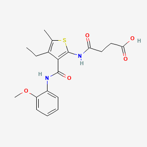 molecular formula C19H22N2O5S B4749798 4-[(4-ethyl-3-{[(2-methoxyphenyl)amino]carbonyl}-5-methyl-2-thienyl)amino]-4-oxobutanoic acid 