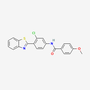 molecular formula C21H15ClN2O2S B4749820 N-[4-(1,3-benzothiazol-2-yl)-3-chlorophenyl]-4-methoxybenzamide 