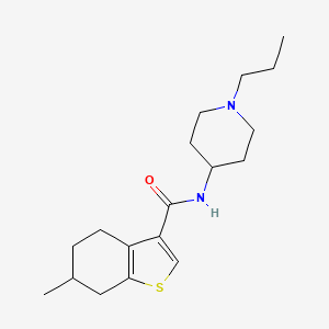 molecular formula C18H28N2OS B4749831 6-methyl-N-(1-propyl-4-piperidinyl)-4,5,6,7-tetrahydro-1-benzothiophene-3-carboxamide 