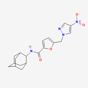molecular formula C19H22N4O4 B4749864 N-2-adamantyl-5-[(4-nitro-1H-pyrazol-1-yl)methyl]-2-furamide 