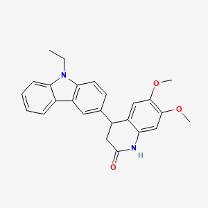 molecular formula C25H24N2O3 B4749867 4-(9-ethyl-9H-carbazol-3-yl)-6,7-dimethoxy-3,4-dihydro-2(1H)-quinolinone 
