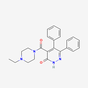 molecular formula C23H24N4O2 B4749869 4-[(4-ethyl-1-piperazinyl)carbonyl]-5,6-diphenyl-3(2H)-pyridazinone 