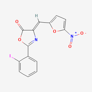 molecular formula C14H7IN2O5 B4749908 2-(2-iodophenyl)-4-[(5-nitro-2-furyl)methylene]-1,3-oxazol-5(4H)-one 
