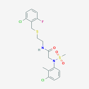 molecular formula C19H21Cl2FN2O3S2 B4749930 N~1~-{2-[(2-chloro-6-fluorobenzyl)thio]ethyl}-N~2~-(3-chloro-2-methylphenyl)-N~2~-(methylsulfonyl)glycinamide 