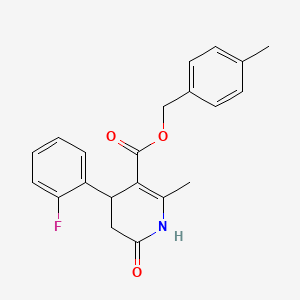 molecular formula C21H20FNO3 B4749934 4-methylbenzyl 4-(2-fluorophenyl)-2-methyl-6-oxo-1,4,5,6-tetrahydro-3-pyridinecarboxylate 
