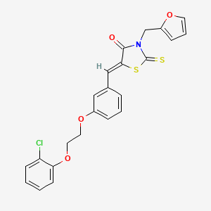 molecular formula C23H18ClNO4S2 B4749959 5-{3-[2-(2-chlorophenoxy)ethoxy]benzylidene}-3-(2-furylmethyl)-2-thioxo-1,3-thiazolidin-4-one 
