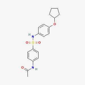 molecular formula C19H22N2O4S B4749971 N-[4-({[4-(cyclopentyloxy)phenyl]amino}sulfonyl)phenyl]acetamide 
