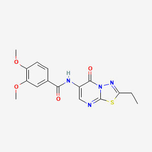 molecular formula C16H16N4O4S B4749983 N-(2-ethyl-5-oxo-5H-[1,3,4]thiadiazolo[3,2-a]pyrimidin-6-yl)-3,4-dimethoxybenzamide 