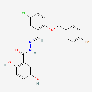molecular formula C21H16BrClN2O4 B4750008 N'-{2-[(4-bromobenzyl)oxy]-5-chlorobenzylidene}-2,5-dihydroxybenzohydrazide 