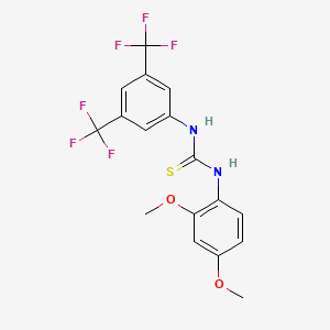 molecular formula C17H14F6N2O2S B4750057 N-[3,5-bis(trifluoromethyl)phenyl]-N'-(2,4-dimethoxyphenyl)thiourea 