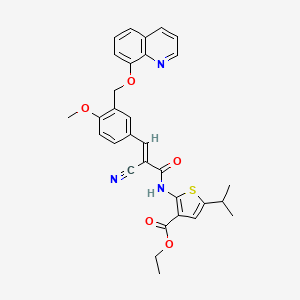 molecular formula C31H29N3O5S B4750105 ethyl 2-[(2-cyano-3-{4-methoxy-3-[(8-quinolinyloxy)methyl]phenyl}acryloyl)amino]-5-isopropyl-3-thiophenecarboxylate 