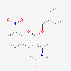 molecular formula C19H24N2O5 B4750121 2-ethylbutyl 2-methyl-4-(3-nitrophenyl)-6-oxo-1,4,5,6-tetrahydro-3-pyridinecarboxylate 