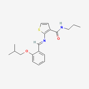 molecular formula C19H24N2O2S B4750136 2-[(2-isobutoxybenzylidene)amino]-N-propyl-3-thiophenecarboxamide 