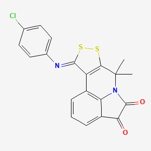 molecular formula C20H13ClN2O2S2 B4750140 10-[(4-chlorophenyl)imino]-7,7-dimethyl-7,10-dihydro[1,2]dithiolo[3,4-c]pyrrolo[3,2,1-ij]quinoline-4,5-dione 
