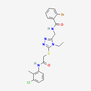 molecular formula C21H21BrClN5O2S B4750148 2-bromo-N-{[5-({2-[(3-chloro-2-methylphenyl)amino]-2-oxoethyl}thio)-4-ethyl-4H-1,2,4-triazol-3-yl]methyl}benzamide 