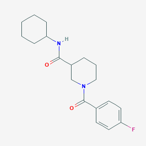 molecular formula C19H25FN2O2 B4750168 N-cyclohexyl-1-(4-fluorobenzoyl)-3-piperidinecarboxamide 
