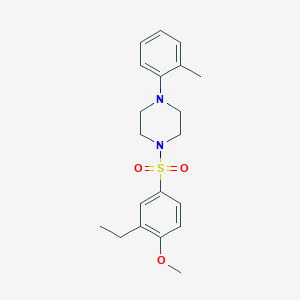 molecular formula C20H26N2O3S B4750177 1-[(3-ethyl-4-methoxyphenyl)sulfonyl]-4-(2-methylphenyl)piperazine 