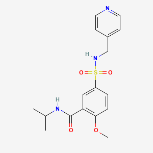 molecular formula C17H21N3O4S B4750186 N-isopropyl-2-methoxy-5-{[(4-pyridinylmethyl)amino]sulfonyl}benzamide 