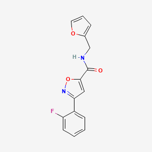 molecular formula C15H11FN2O3 B4750192 3-(2-fluorophenyl)-N-(2-furylmethyl)-5-isoxazolecarboxamide 