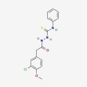 molecular formula C16H16ClN3O2S B4750209 2-[(3-chloro-4-methoxyphenyl)acetyl]-N-phenylhydrazinecarbothioamide 