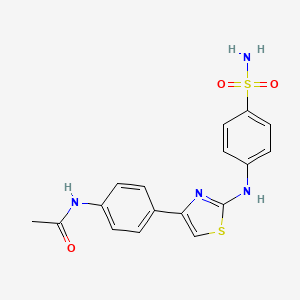 molecular formula C17H16N4O3S2 B4750211 N-[4-(2-{[4-(aminosulfonyl)phenyl]amino}-1,3-thiazol-4-yl)phenyl]acetamide 