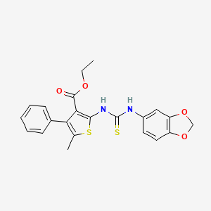 ethyl 2-{[(1,3-benzodioxol-5-ylamino)carbonothioyl]amino}-5-methyl-4-phenyl-3-thiophenecarboxylate