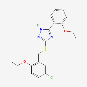 molecular formula C19H20ClN3O2S B4750226 3-[(5-chloro-2-ethoxybenzyl)thio]-5-(2-ethoxyphenyl)-4H-1,2,4-triazole 