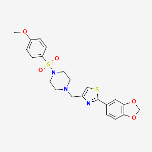 molecular formula C22H23N3O5S2 B4750280 1-{[2-(1,3-benzodioxol-5-yl)-1,3-thiazol-4-yl]methyl}-4-[(4-methoxyphenyl)sulfonyl]piperazine 