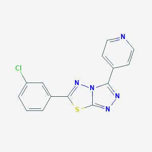 molecular formula C14H8ClN5S B475029 6-(3-Chlorophenyl)-3-(4-pyridinyl)[1,2,4]triazolo[3,4-b][1,3,4]thiadiazole CAS No. 136025-40-6