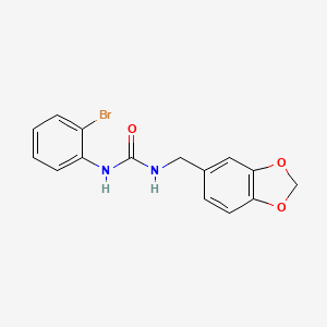 molecular formula C15H13BrN2O3 B4750312 N-(1,3-benzodioxol-5-ylmethyl)-N'-(2-bromophenyl)urea 