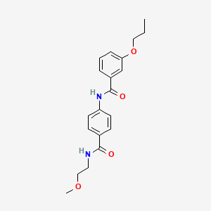 molecular formula C20H24N2O4 B4750319 N-(4-{[(2-methoxyethyl)amino]carbonyl}phenyl)-3-propoxybenzamide 
