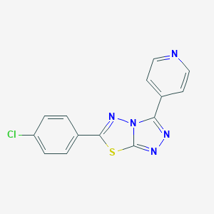 molecular formula C14H8ClN5S B475033 6-(4-Chlorophenyl)-3-(4-pyridinyl)[1,2,4]triazolo[3,4-b][1,3,4]thiadiazole CAS No. 135586-40-2