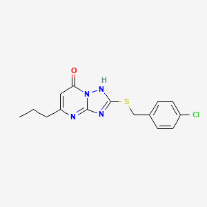molecular formula C15H15ClN4OS B4750335 2-[(4-chlorobenzyl)thio]-5-propyl[1,2,4]triazolo[1,5-a]pyrimidin-7(4H)-one 