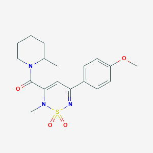 molecular formula C18H23N3O4S B4750340 5-(4-methoxyphenyl)-2-methyl-3-[(2-methyl-1-piperidinyl)carbonyl]-2H-1,2,6-thiadiazine 1,1-dioxide 