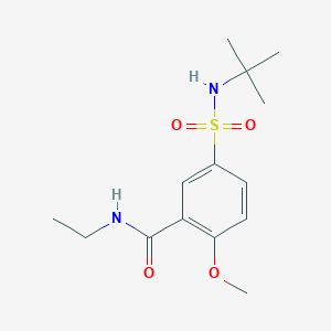 molecular formula C14H22N2O4S B4750347 5-[(tert-butylamino)sulfonyl]-N-ethyl-2-methoxybenzamide 