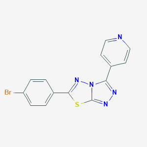 molecular formula C14H8BrN5S B475035 6-(4-Bromophenyl)-3-(4-pyridinyl)[1,2,4]triazolo[3,4-b][1,3,4]thiadiazole CAS No. 136025-43-9